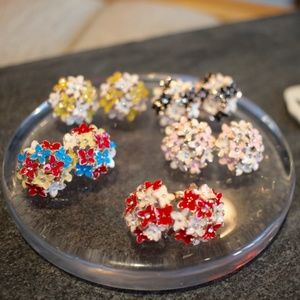 New 925 Four Leaf Flower Diamond Studs earrings